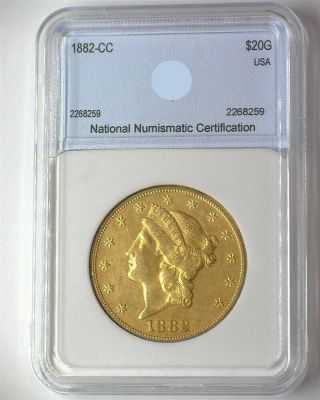 1882 - CC LIBERTY HEAD $20 GOLD DOUBLE EAGLE NEARLY UNCIRCULATED 2