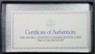 1993 Bill of Rights Commemorative - 2 Coin Proof 3