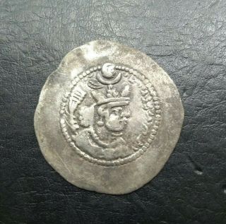 Islamic Sasanian Indo - Greek Taxila Ancient Silver Coin 3.  57 Gr 30.  4 Mm