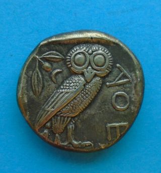 ATTICA.  Athens Silver AR Tetradrachm ancient Coin 455 - 449 BC 2
