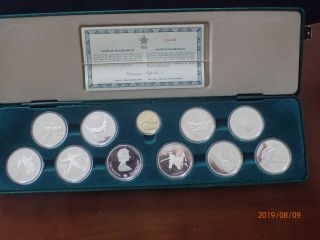 1988 Calgary Olympic 11 Coin Set - 10 Silver And One Gold