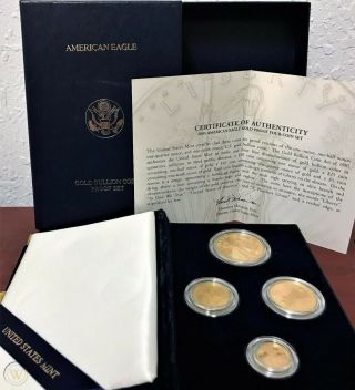2005 W American Eagle Gold 4 Coin Set Choice Proof W/ Box And