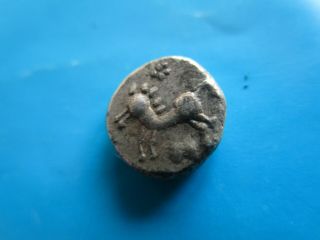 Ancient Celtic Silver Coin.  Celtic Horse On Obv.