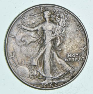 Xf,  1942 Walking Liberty 90 Silver Us Half Dollar - Coin 820