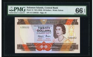 1984 Solomon Islands $20 Nd Pmg Gem Uncirculated 66 Epq.