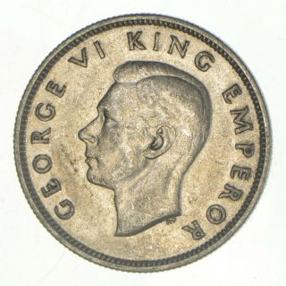 Silver - World Coin - 1937 Zealand 1 Florin - 11.  2g - World Silver Coin 733