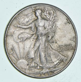 Xf,  1942 Walking Liberty 90 Silver Us Half Dollar - Coin 824