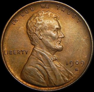 1909 - S Vdb Lincoln Cent Wheat Penny,  Highly Coveted Key Date