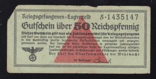 Germany - - - - - 50 Reichspfennig 1939 - 44 - - - - Ww2 - - - Pow Camp - - - - - R