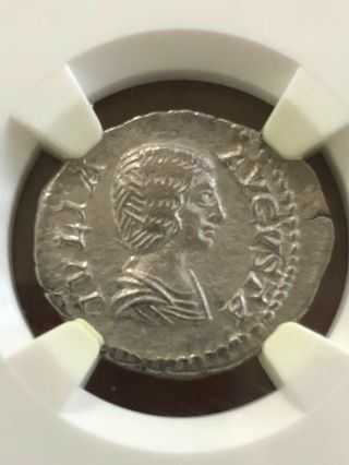 Roman Emperess Julia Domna,  Ar Denarius,  Certified Ch Vf By Ngc