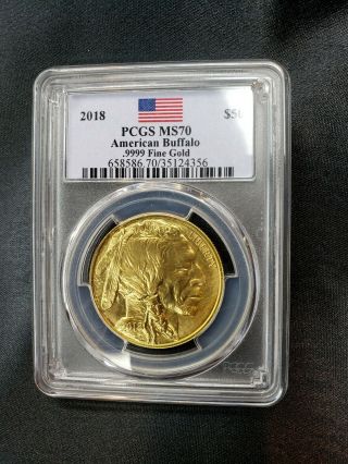 2018 1 Oz Gold American Buffalo (pcgs Ms 70) (buffalo Label)
