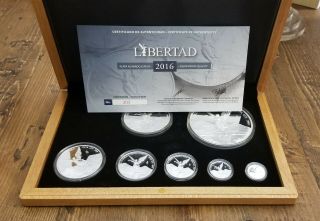2016 Mexico Silver Proof 7 Coin Libertad Set With 250 Set Mintage