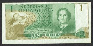 Netherlands Nieuw Guinea 1 Gulden 1954 Vf,  Indonesia P11 Ag014627