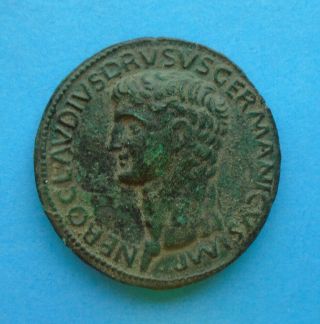 Nero Claudius Drusus Æ Sestertius Sesterce Rome 50 - 54 Ad