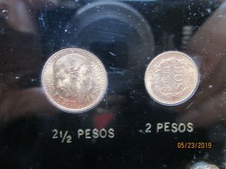 50 Pesos gold coin,  JM Assayers 1 oz fine gold,  and 6 Mexico Gold Types in lucit 5