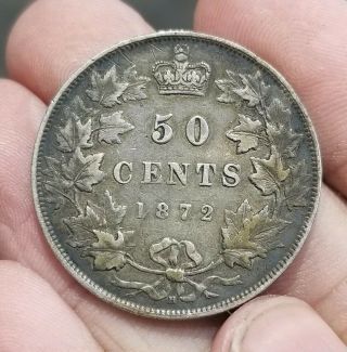 1872 - H Canada Silver 50 Cent Half Dollar Key Date You Grade