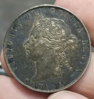 1871 Canada Silver 50 Cent Half Dollar Key Date You Grade 2