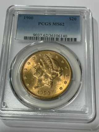 1900 $20 Liberty Gold Double Eagle Ms - 62 Pcgs - Scarce Most Desired 1oz Gold