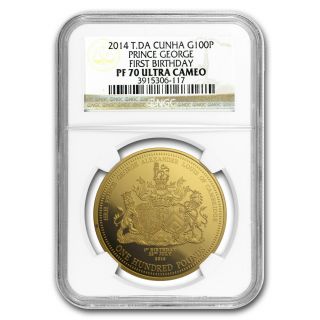 2014 Tristan Da Cunha Gold £100 Pound Pf - 70 Ngc - Sku 176509