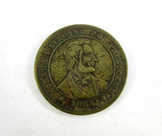 1864 Abraham Lincoln Presidential Campaign Brass Token Medal