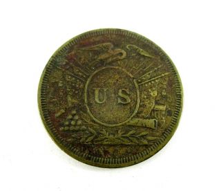 1864 Abraham Lincoln Presidential Campaign Brass Token Medal 2