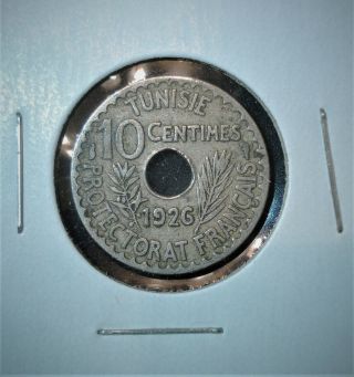 1926 (ah 1345) Tunisia 10 Centimes - Only 1,  000,  000 Minted