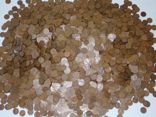 5000 Count Bag Teens 1909 - 1919 Pds Lincoln Wheat Cent 5,  000 Pennies