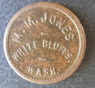 White Bluffs,  Wash.  M.  M.  Jones Washington State Trade Token R - 5 Town