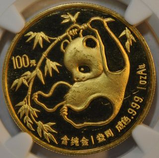 1985 China Panda 1oz Gold 100 Yuan Ngc Unc Details