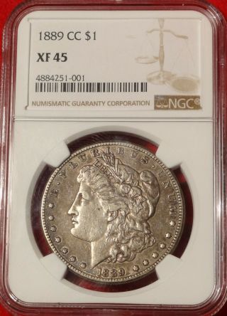 1889 - Cc $1 Ngc Xf 45 Choice Extremely Fine Carson City Morgan Silver Dollar Coin