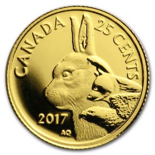 2017 Canada 1/2 Gram Pf Gold $0.  25 Predator V Prey: Arctic Hare