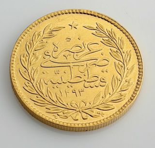 Turkey Ottoman 1293/32 500 Kurush Gold Coin