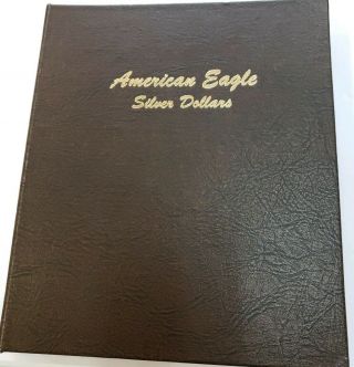 Complete Set (1986 - 2019) Of 34 Bu American Silver Eagles Ina Deluxe Dansco Album