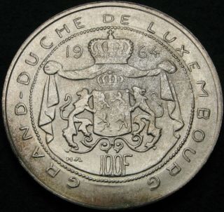 Luxembourg 100 Francs 1964 - Silver - Grand Duke Jean - Vf - 2768 ¤