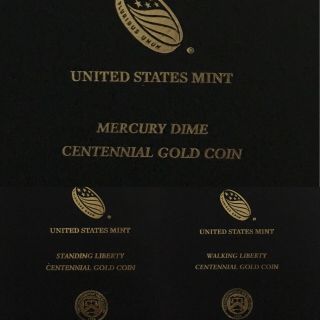 2016 - W Gold Centennial 3 Coin Set Dime,  Quarter,  Half Dollar