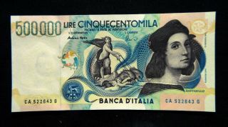 1997 Italy Rare Banknote 500000 Raffaello Gem Unc Fds Consecutive