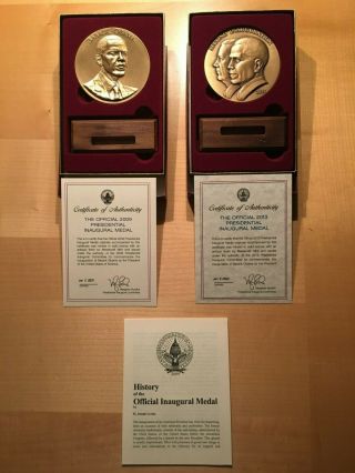 2009 & 2013 Official Bronze Inaugural Medal Set - President Barack Obama