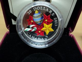 2013 Canada $20 Fine Silver Coin - Holiday Glass Candy Cane