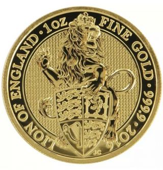 2016 U.  K.  100 Pound 1 Oz Gold Queen 
