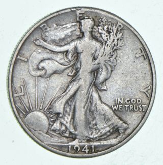Xf,  1941 - D Walking Liberty 90 Silver Us Half Dollar - Coin 993