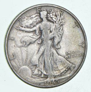 Xf,  1945 - S Walking Liberty 90 Silver Us Half Dollar - Coin 981