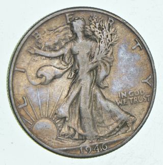Xf,  1946 - D Walking Liberty 90 Silver Us Half Dollar - Coin 987