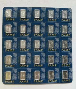 25x1 Gram Platinum Bar Pamp Suisse Fortuna Multigram,  25 (in Assay)
