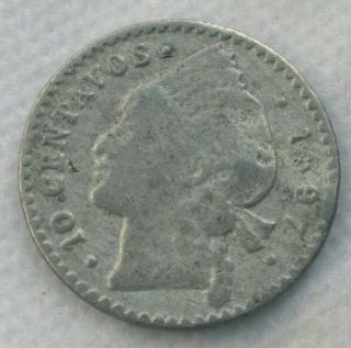 10 Centavo Silver 1897 República Dominicana