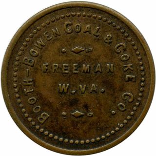 Booth - Bowen Coal & Coke Co.  Freeman,  West Virginia Wv 5¢ Scrip Trade Token