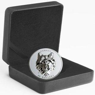 2019 Canada 1 Ounce Multifaceted Animal Head Wolf EHR.  999 Silver Proof Coin 5