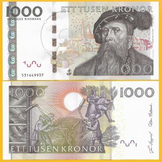 Sweden 1000 Kronor P - 67 2005 Unc Banknote