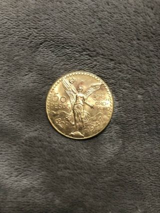 50 Peso Gold Coin.  1821 1947