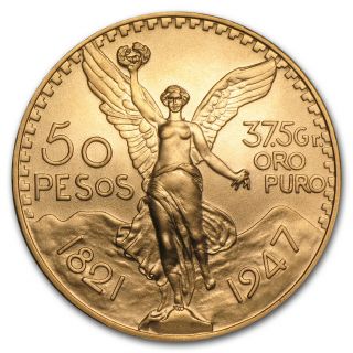 1947 Mexico Gold 50 Pesos Bu - Sku 42455