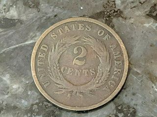 1864 Two Cent Piece Coin U.  S.